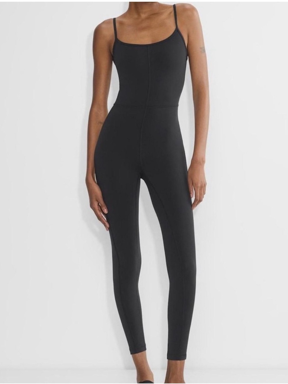 Aritzia Wilfred Free Divinity Sleek Black Seamless Jumpsuit